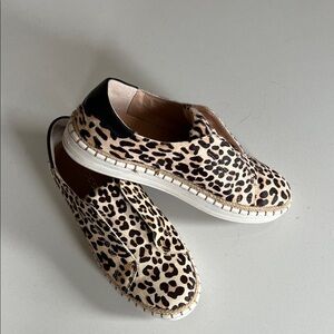 J Slides Leopard Print Slip-Ons with Black Heel